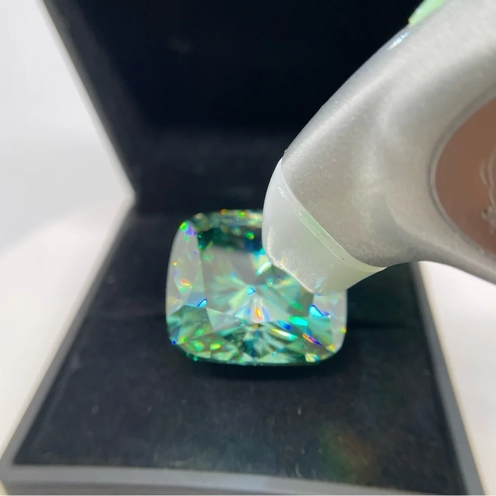 Huge Moissanite 73.90 Ct Vivid Blue Cushion Cut Extremely Rare Loose Gemstone